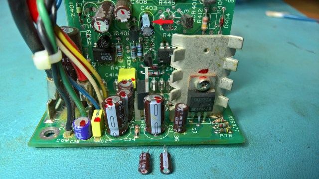 H7878 PSU Board With Removed High ESR Capacitors